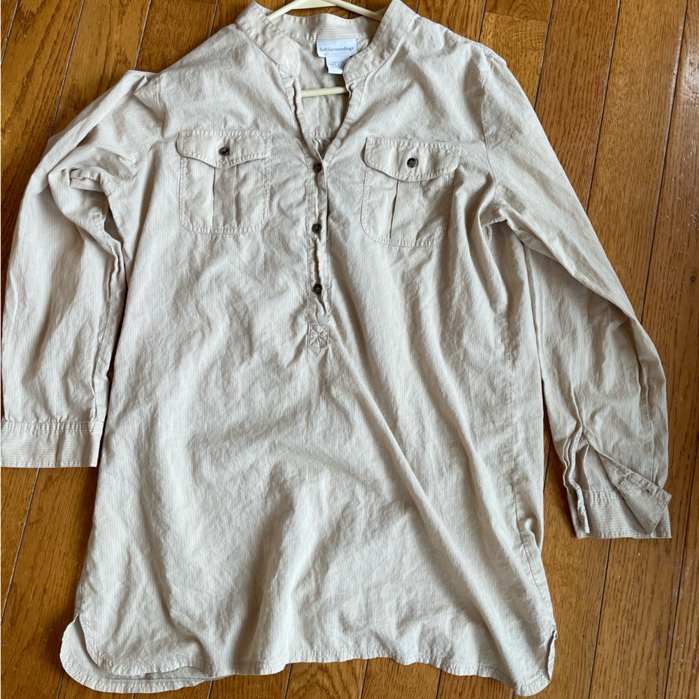 Soft Surroundings Tan Tunic Top